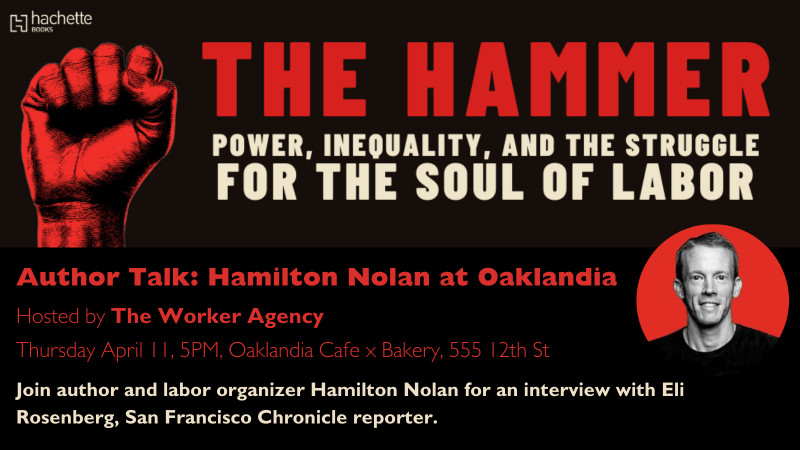 The Hammer Book launch Oakland 4/11 at 5pm at Oaklandia CAfe