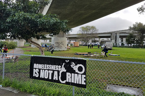 Public Land in Oakland Reclaimed for Housing and Services by Homeless Residents, Activists